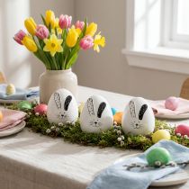 Product Ceramic Easter eggs decoration with Easter bunny decoration 12cm 3pcs