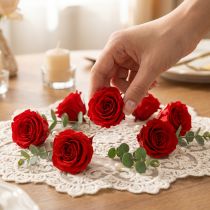 Product Mini Forever Roses Preserved Flowers Red Ø3cm 16pcs