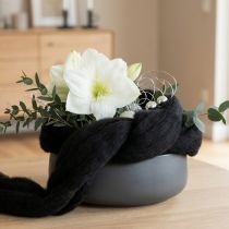 Product Decorative wool, wool cord, felted wool for creative crafts and floristry, 2m, black