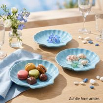 Product Shell plate maritime bowl ceramic blue white 14cm 3pcs