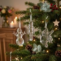 Product Christmas figures winter decoration for hanging clear H10cm 3pcs