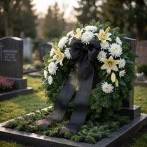 Product Mourning organza ribbon with selvage black 40mm 50m
