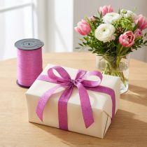Product Gift ribbon with glitter Magnetico Metallic Pink 10mm 100m
