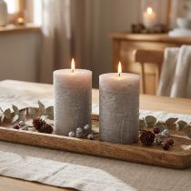 Product Solid colored candles gray 85x120mm 2pcs