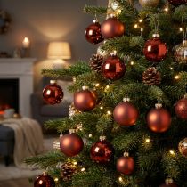 Product Christmas balls glass rust red balls matt/glossy Ø4cm 60p