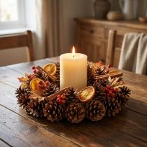 Product Pine cone wreath round Ø27cm