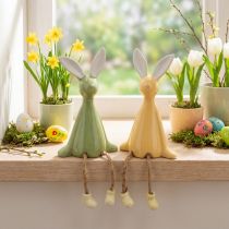 Product Ceramic Easter Bunny Decorative Shelf Sitter for a Cheerful Atmosphere, 22cm, 2 Pieces