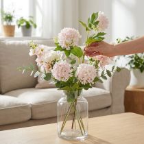Product Snowball Plant Artificial Flowers Pink White L78cm 2pcs