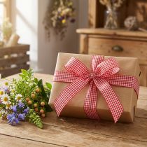 Product Gift ribbon diamonds red-white 25mm 20m