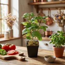 Product Mint in a pot, artificial herbs, green plant, H24cm