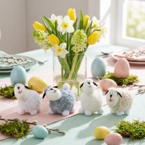Product Easter decoration sheep table decoration decorative sheep figures 7.5cm 4pcs