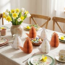 Product Honeycomb chicken table decoration Easter white orange 11×6.5×12cm 6pcs
