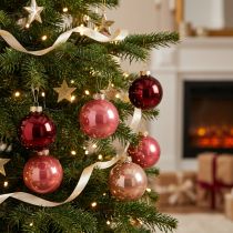 Product Christmas Bauble Set, Shiny Festive Decoration, 6cm, 24 Pieces