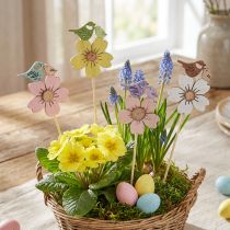 Product Spring Decoration Flower Stick Wooden Bird Decoration 8×6cm 12 pcs