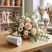 Product Decorative enamel wire, silver, Ø0.50mm, 50m, for floristry and crafts