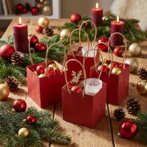 Product Paper bags red with handle gift bags 10.5×10.5cm 8 pcs