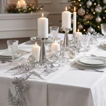 Product Artificial Garland Silver Glitter Fern Leaf Garland 180cm 3 Pcs