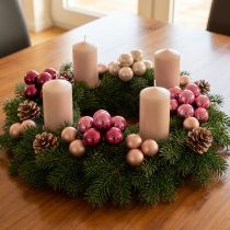 Product Glass mirror berries, Berry Pink Beige, Ø25mm, 140 pieces
