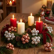 Product Mirror Berries Glass Christmas Silver Apricot Ø20mm 140 pcs