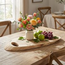 Product Wooden tray made of acacia wood with live edge, L36–45cm W15–21cm