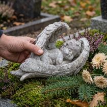 Product Decorative angel sleeping with wings angel figure grave 22.5cm