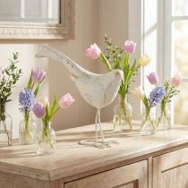 Product Decorative Bird Metal Decorative Figure Vintage White Gold 35x32.5cm