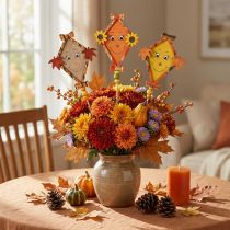 Product Decorative dragons, autumn wooden stakes, autumn decoration, wood, 33.5cm, 6 pieces