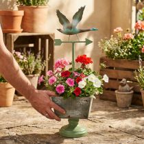 Product Plant pot with foot weathervane wood natural/green 26x20cm H68cm