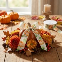 Product Gift ribbon pumpkin ribbon autumn orange 40mm 15m