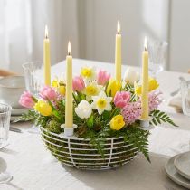 Product Candle holder in white decorative bowl made of metal Ø14cm H7cm