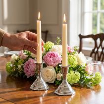 Product Candle holder metal silver candle holder H9.5cm 2pcs