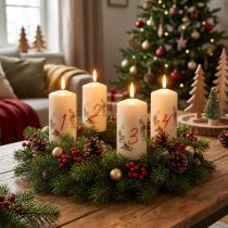 Product Advent wreath candle set 1-4 cream Christmas motif RAL quality Made in Germany 130/70mm 4pcs