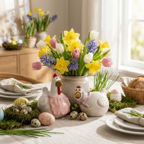 Product Ceramic chicken figurines for the living room, cute Easter table decoration for the home, 11cm, 2 pieces
