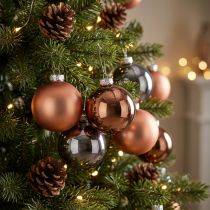 Product Christmas tree balls silver apricot glass balls Ø5cm 24 pcs