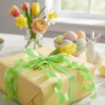 Product Curly ribbon, gift ribbon, 30mm, 100m, light green