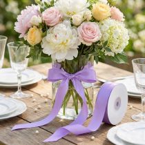 Product Gift and decoration ribbon taffeta lilac 40mm x 50m