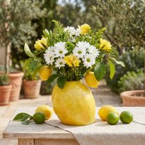 Product Lemon Vase Ceramic Vase Lemons Yellow Mediterranean H19cm