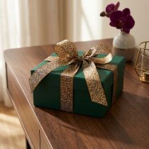 Product Leopard print gift ribbon for creative decoration and floristry, 25mm x 20m