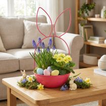 Product Easter Planter with Bunny Ears Metall Bowl for indoor use 33cm
