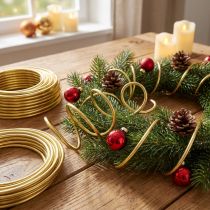 Product Aluminum wire 5mm 500g gold for floristry, crafting and decoration