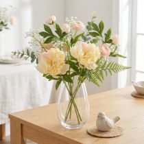 Product Yellow Peonies Artificial Flowers with Blossom 64cm 2pcs