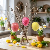 Product Decorative Easter Eggs Yellow/Pink/Red Crackle Ø15cm 3 Pcs