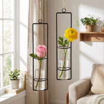 Product Test tube decoration for hanging mini vases glass Ø6cm 32cm 2pcs
