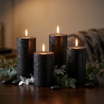 Product Black Candles Solid Colored Pillar Candles 50x100mm 4 Pcs
