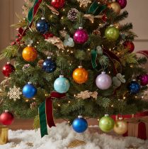Product Shiny Christmas baubles, set of 10, assorted colors, 95mm