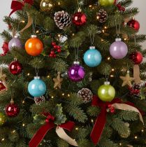 Product Christmas tree bauble set, colorful shiny Christmas baubles, 60mm, 24 pieces