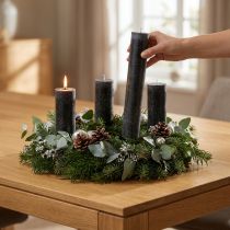 Product Large candles, black taper candles, 50mm x 300mm, 4 pieces