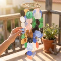 Product Wind chime Capiz shells Maritime decoration hanger Ø14.5cm 55cm