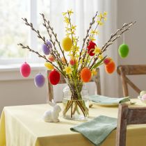 Product Decorative eggs flocked colorful 4cm 18 pcs