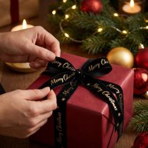 Product Gift ribbon Christmas ribbon black velvet ribbon 25mm 20m